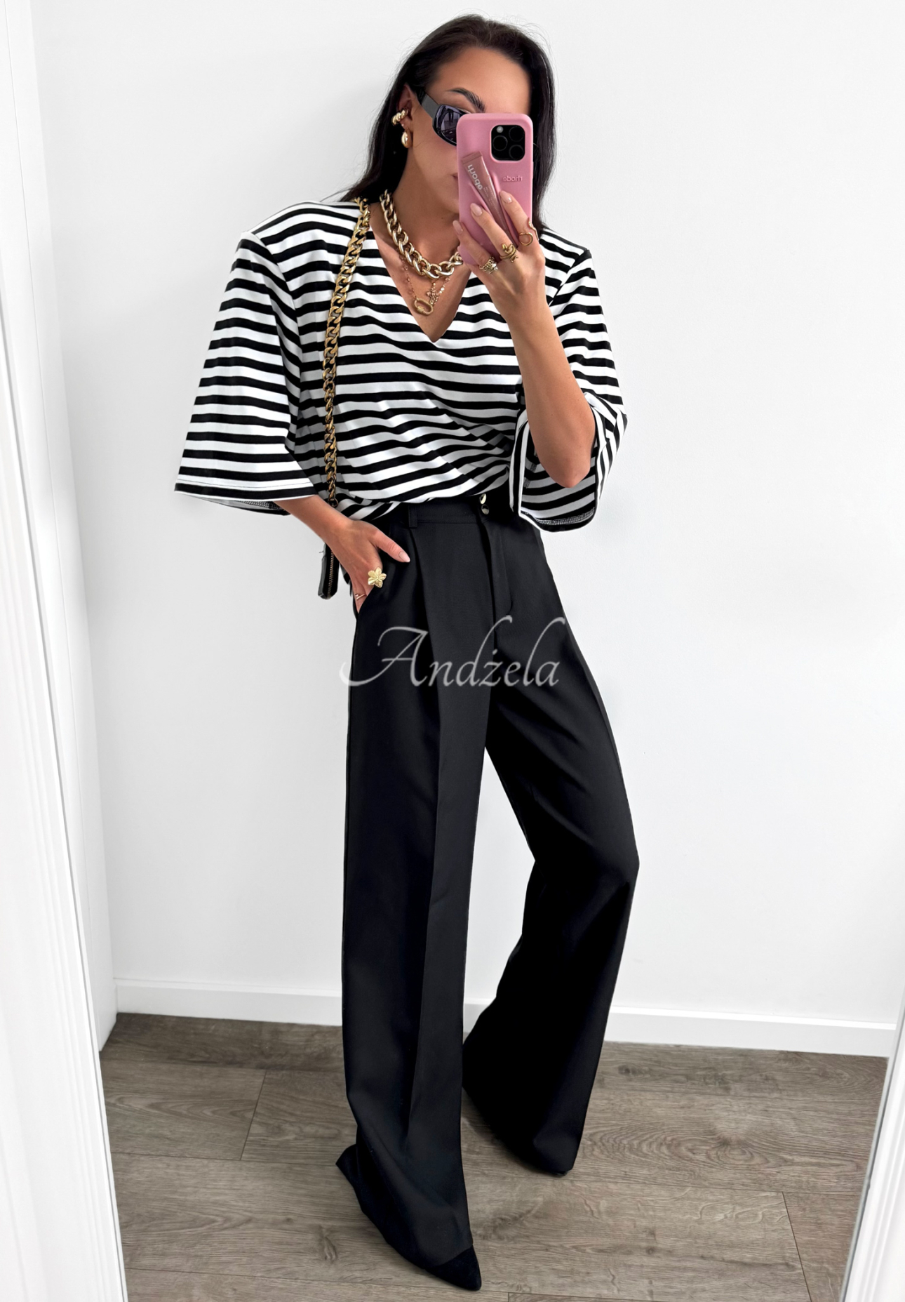 Elegante Viskosehose mit weitem Bein La Milla Own Rules Schwarz