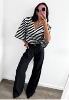 Eleganckie Hose wide leg La Milla Own Rules Schwarz