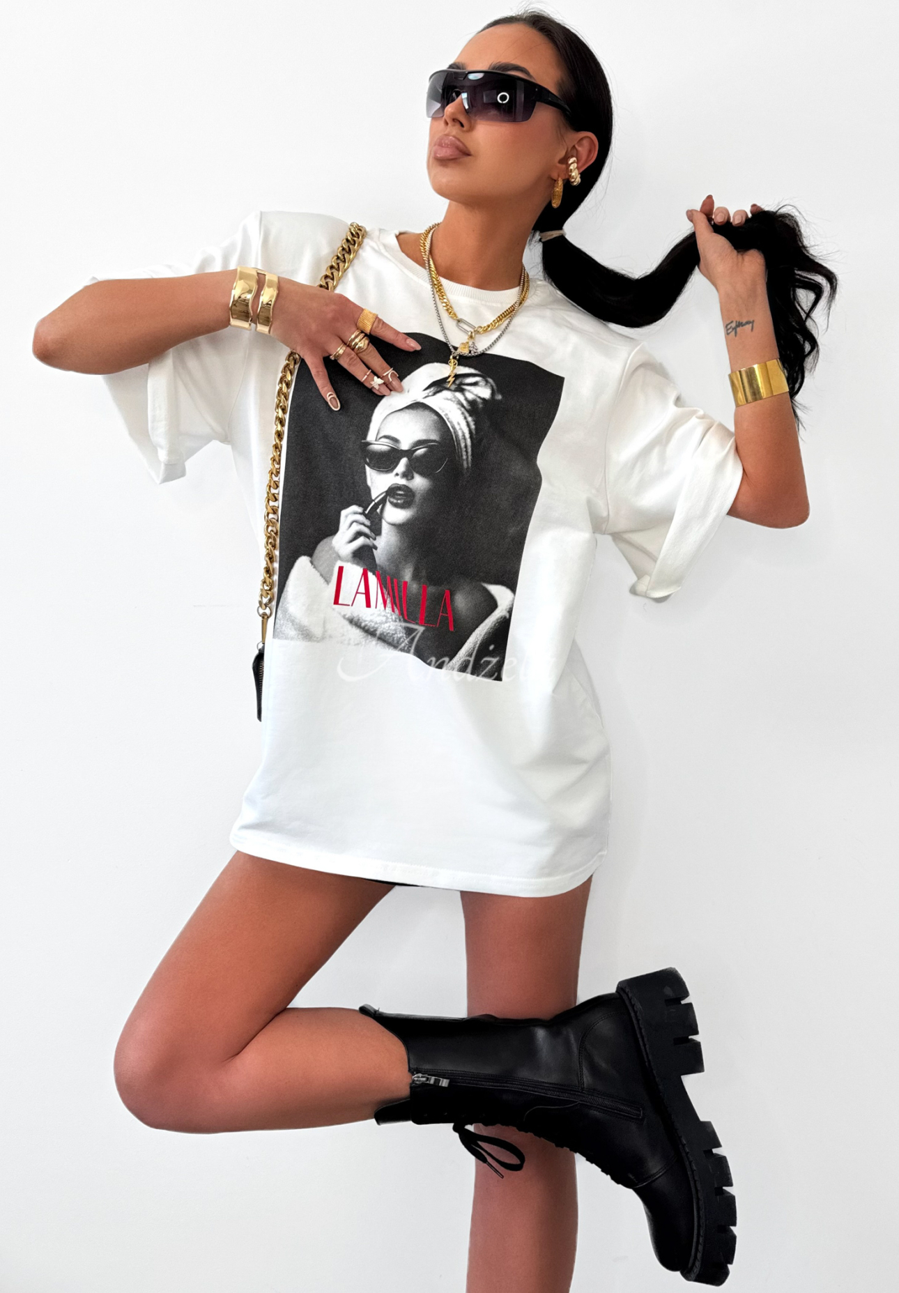 T-Shirt mit Aufdruck La Milla Her Era Weiß