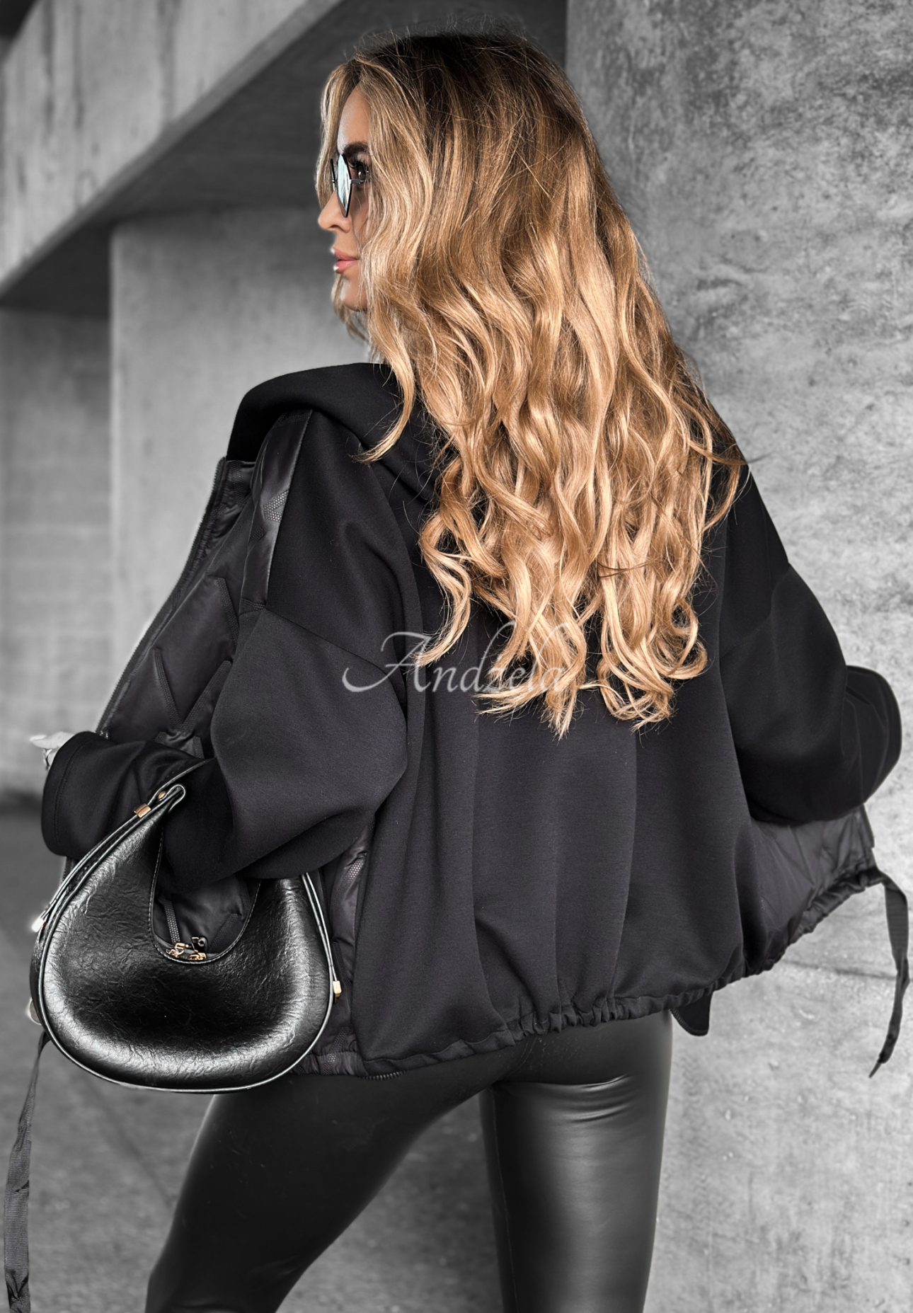 Steppjacke mit Kapuze Almost Over It Schwarz