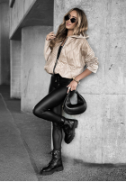 Pikowana Jacke z kapturem Almost Over It Beige