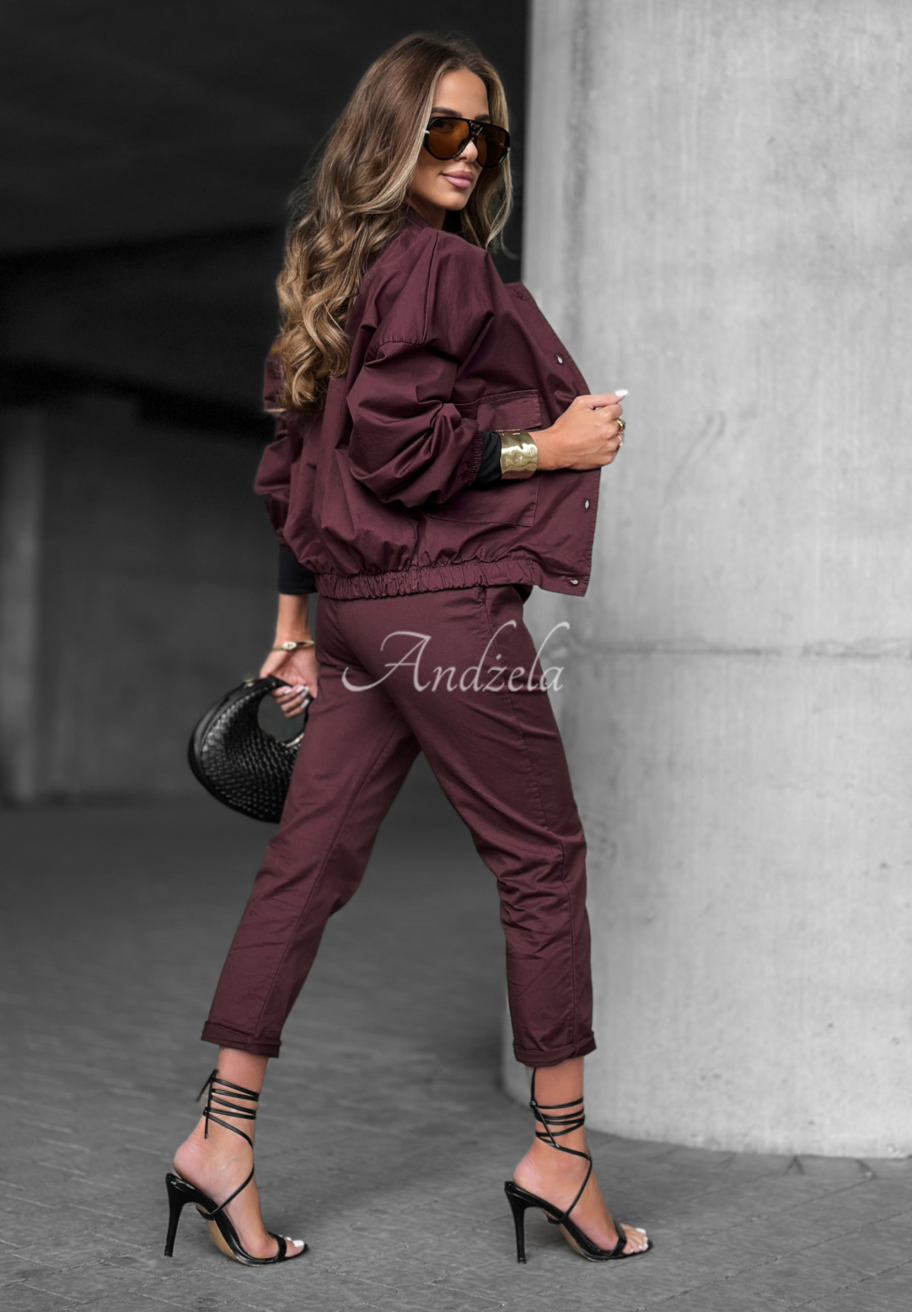 Kurze Bomberjacke In Front Of You Burgunderrot