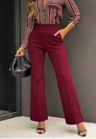 Material Hose dzwony Can't Ignore Me Burgund