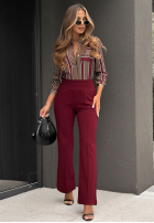 Material Hose dzwony Can't Ignore Me Burgund