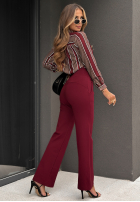 Material Hose dzwony Can't Ignore Me Burgund
