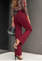 Material Hose dzwony Can't Ignore Me Burgund