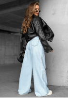 Hose Jeans wide leg z przetarciami Still Waiting Here Hellblau