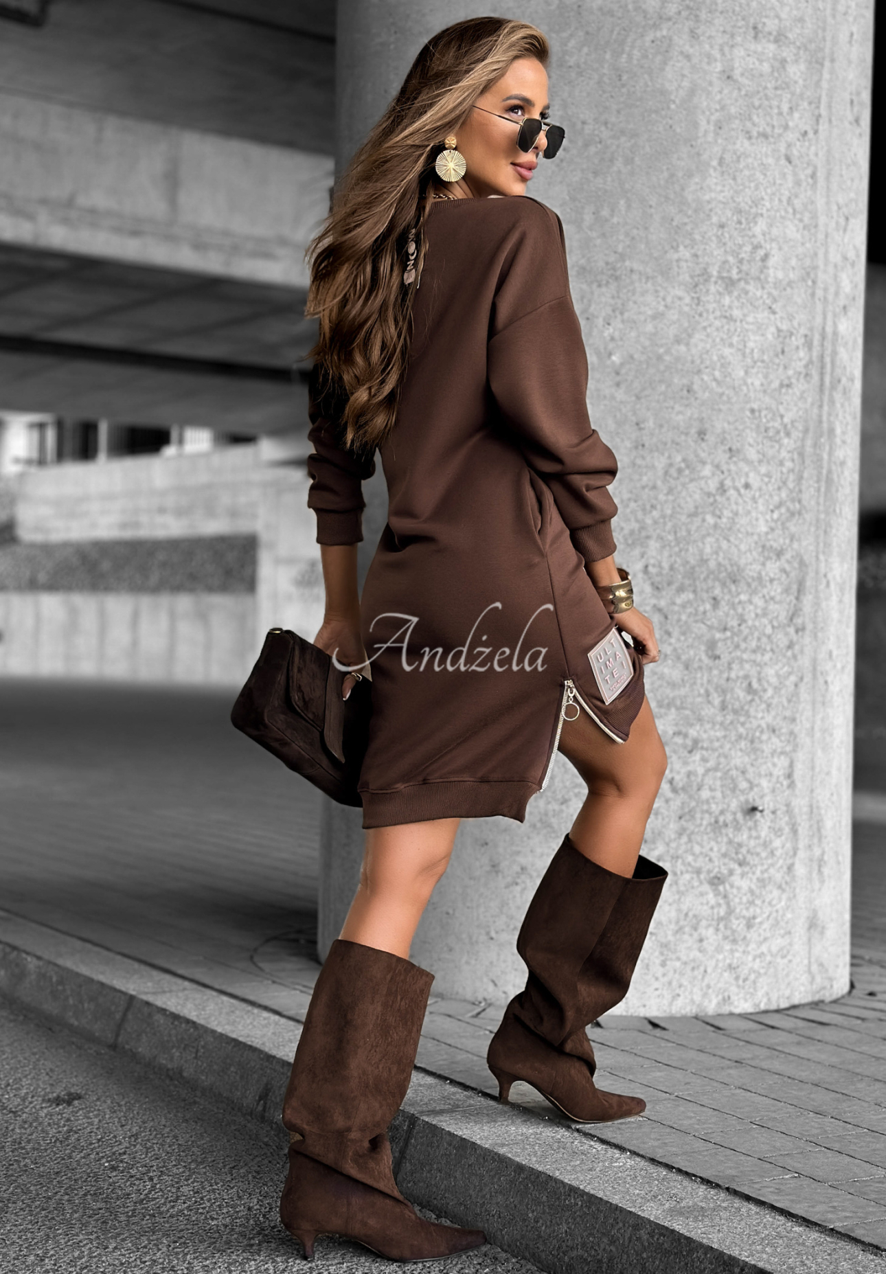 Sweatshirtkleid Ultimate Schokoladenbraun