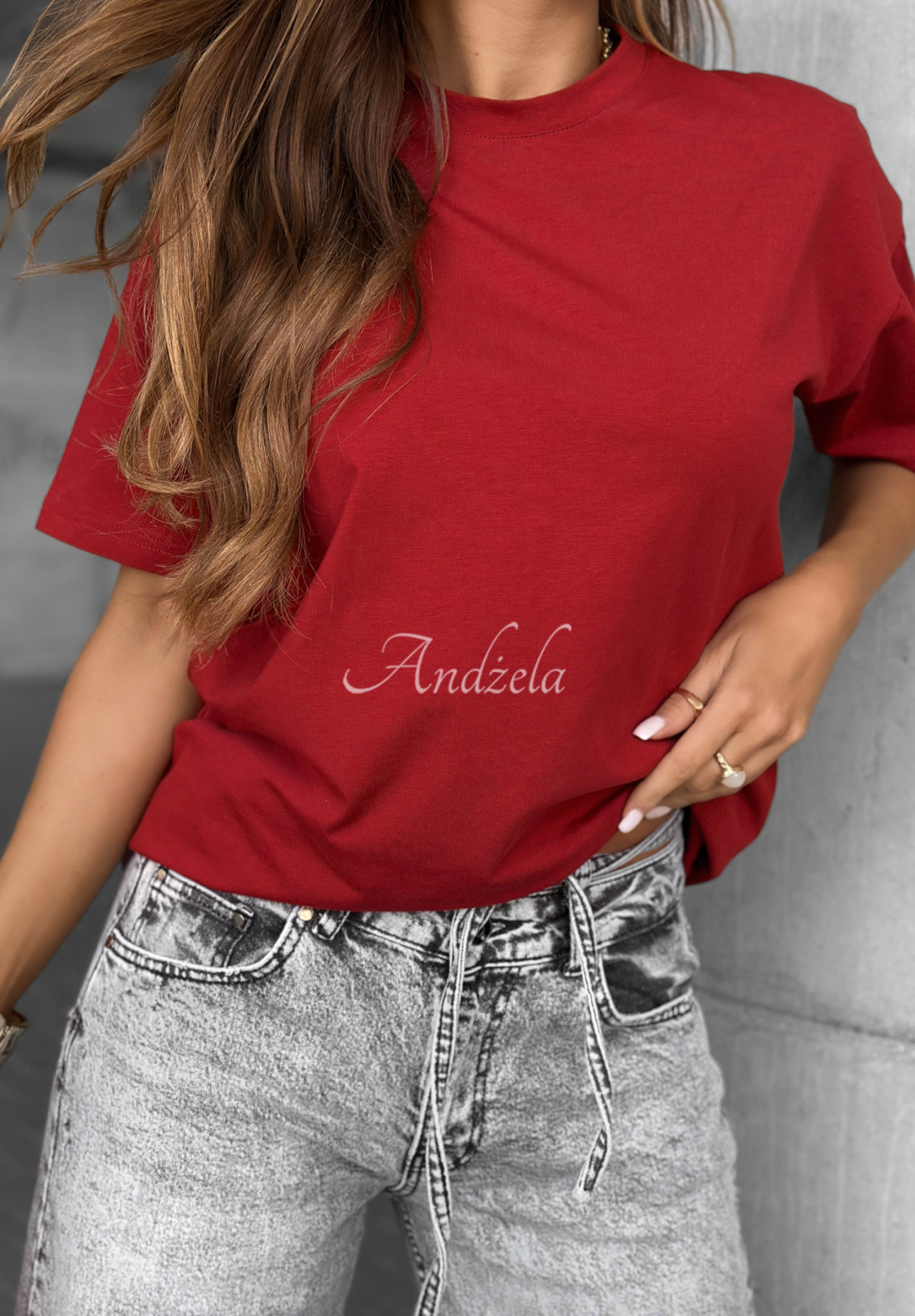 T-shirt Made For You burgundowy