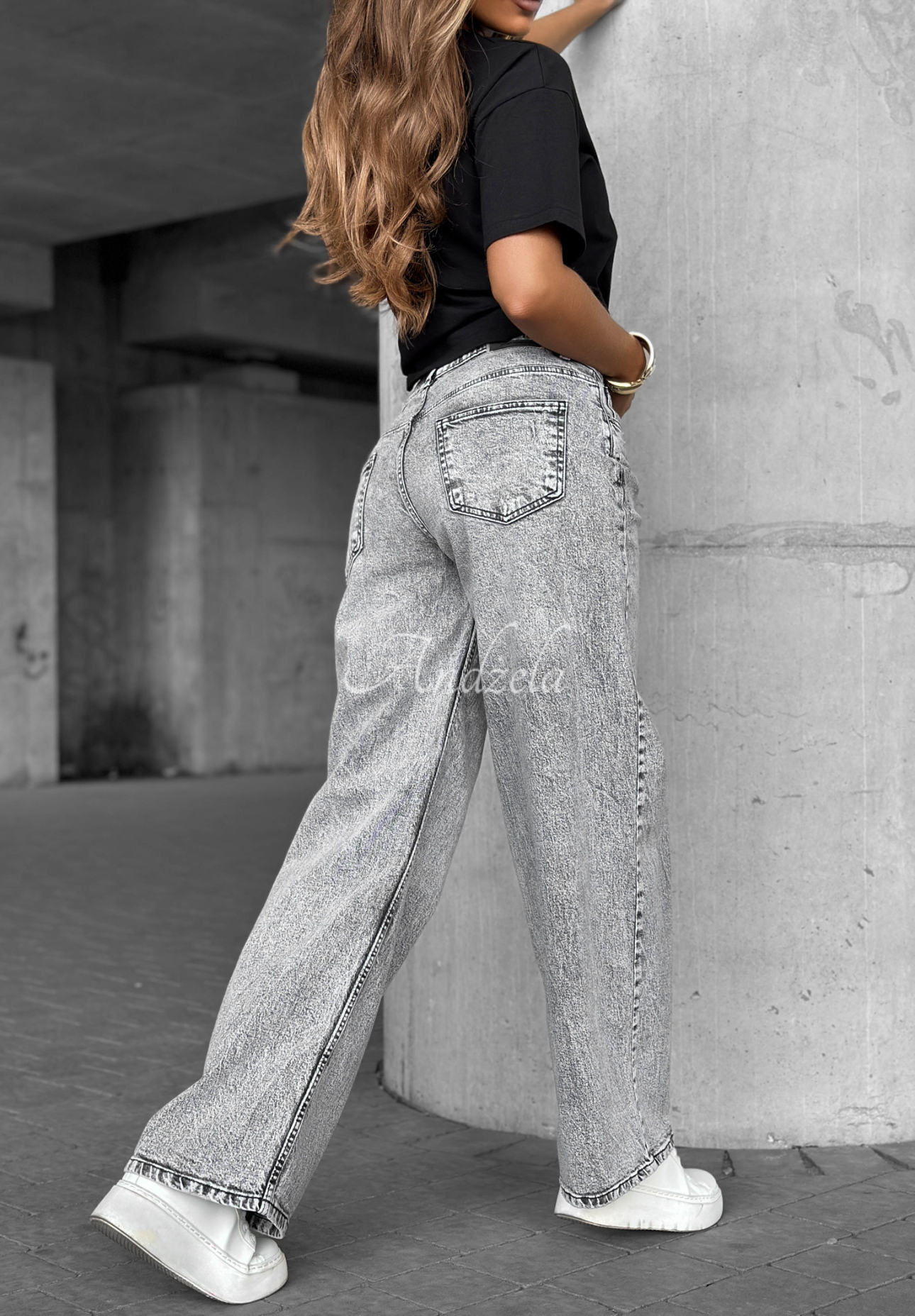 Jeanshose wide leg Don’t Ask Why Grau