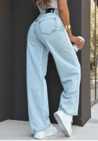 Hose Jeans wide leg That One Text Hellblau