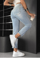 Hose Jeans mom fit z paskiem No Rush Blau