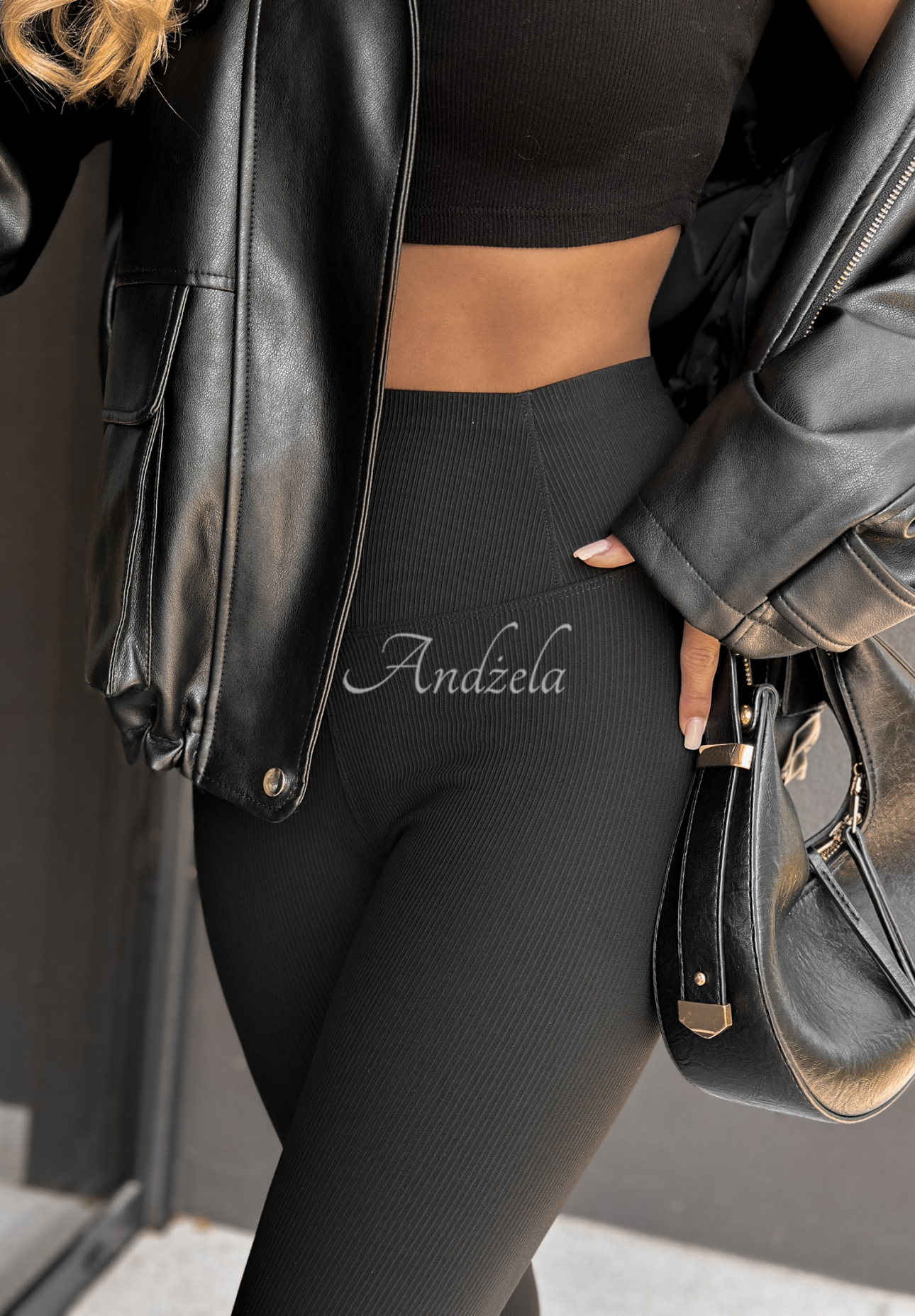 Gerippte Leggings Better Me Schwarz