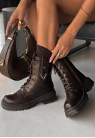 Arbeiterstiefel aus Leder Golden Hours Schokoladenbraun