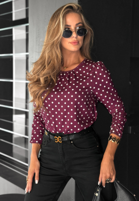 Bluse mit Punkten Admiration To Love Burgunderrot