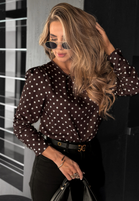 Bluse mit Punkten Admiration To Love Schokoladenbraun