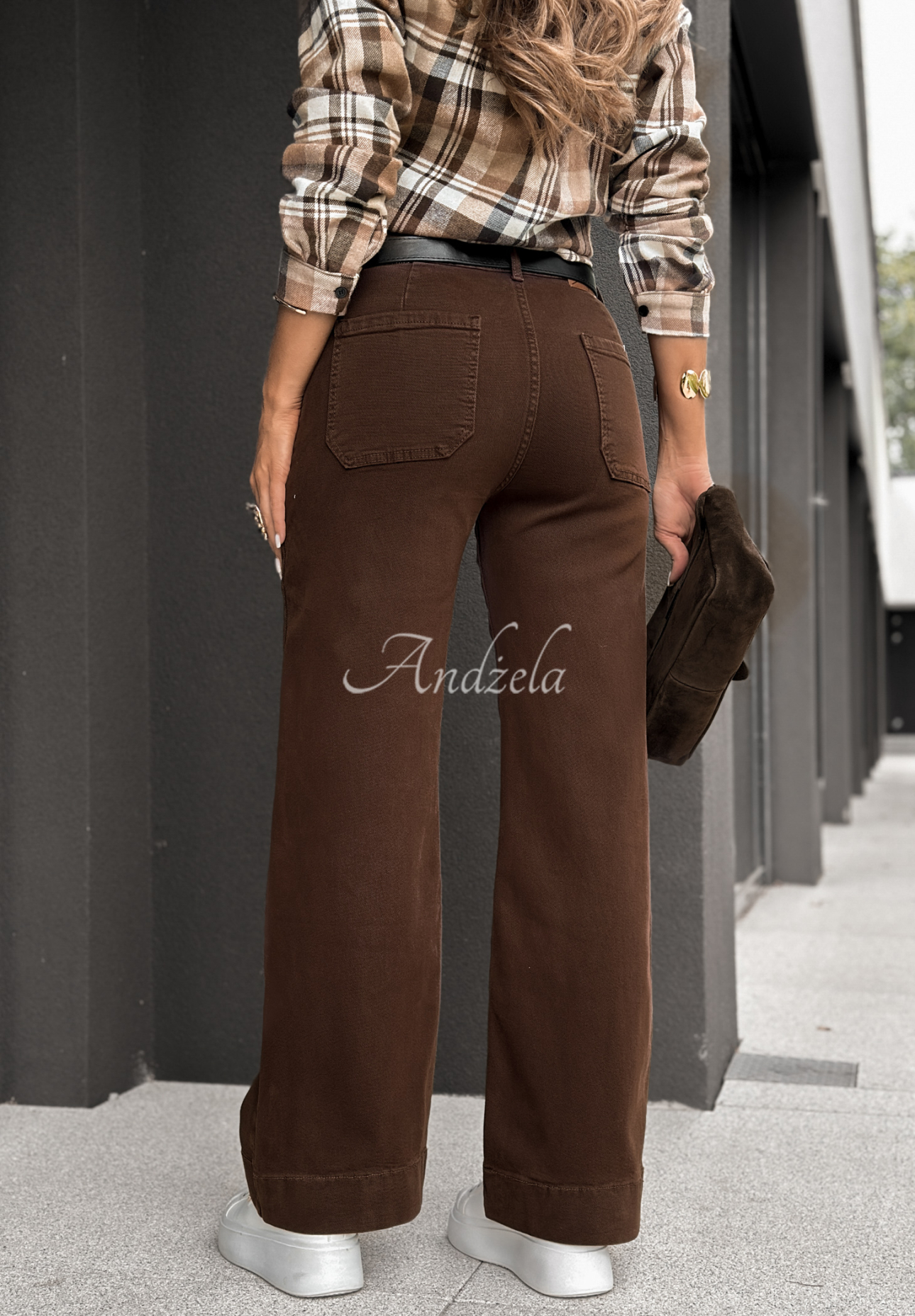 Jeans mit weitem Bein Same Situation Schokoladenbraun