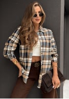 Hemd w kratę Undefined Status Beige-Dunkelblau