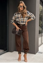Hemd w kratę Undefined Status Beige-Dunkelblau