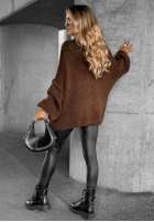 Krótki Cardigan oversize Hot Chestnuts Schokoladenbraun
