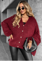 Kurzer Cardigan oversize Hot Chestnuts Burgunderrot