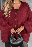 Krótki Cardigan oversize Hot Chestnuts Burgunderrot