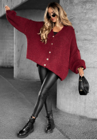 Krótki Cardigan oversize Hot Chestnuts Burgunderrot