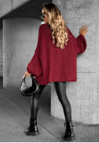 Krótki Cardigan oversize Hot Chestnuts Burgunderrot