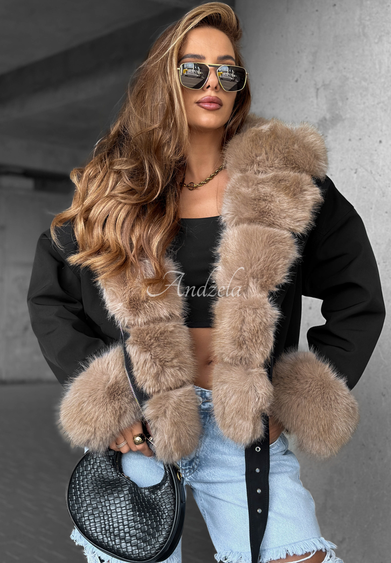 Pelzjacke Nothing To Hide Schwarz