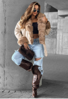 Skórzana Jacke z futerkiem Nothing To Hide Hell Beige