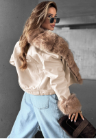 Skórzana Jacke z futerkiem Nothing To Hide Hell Beige