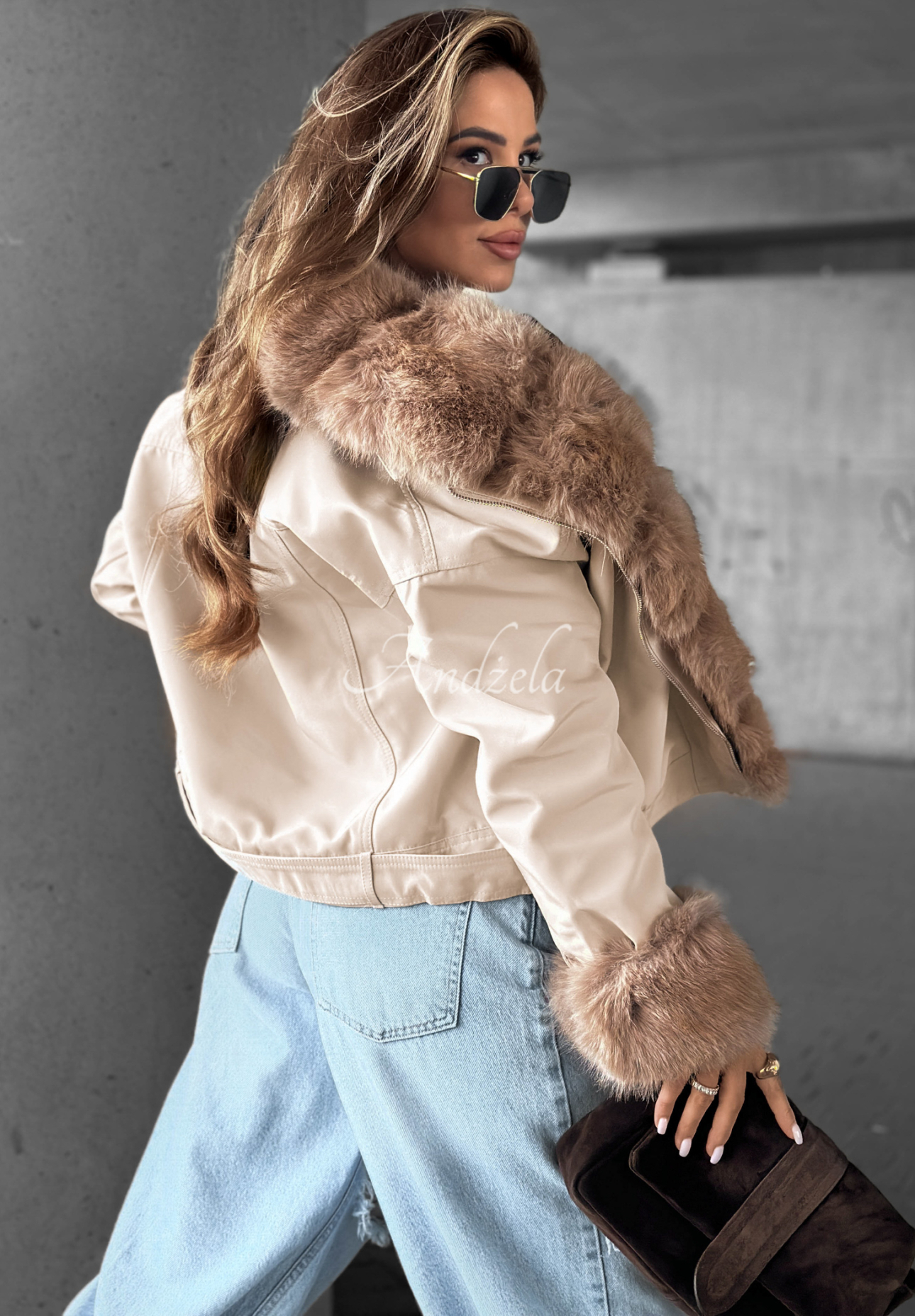 Pelzjacke Nothing To Hide Beige