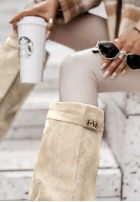 Długie zamszowe kozaki Neville beżowe II