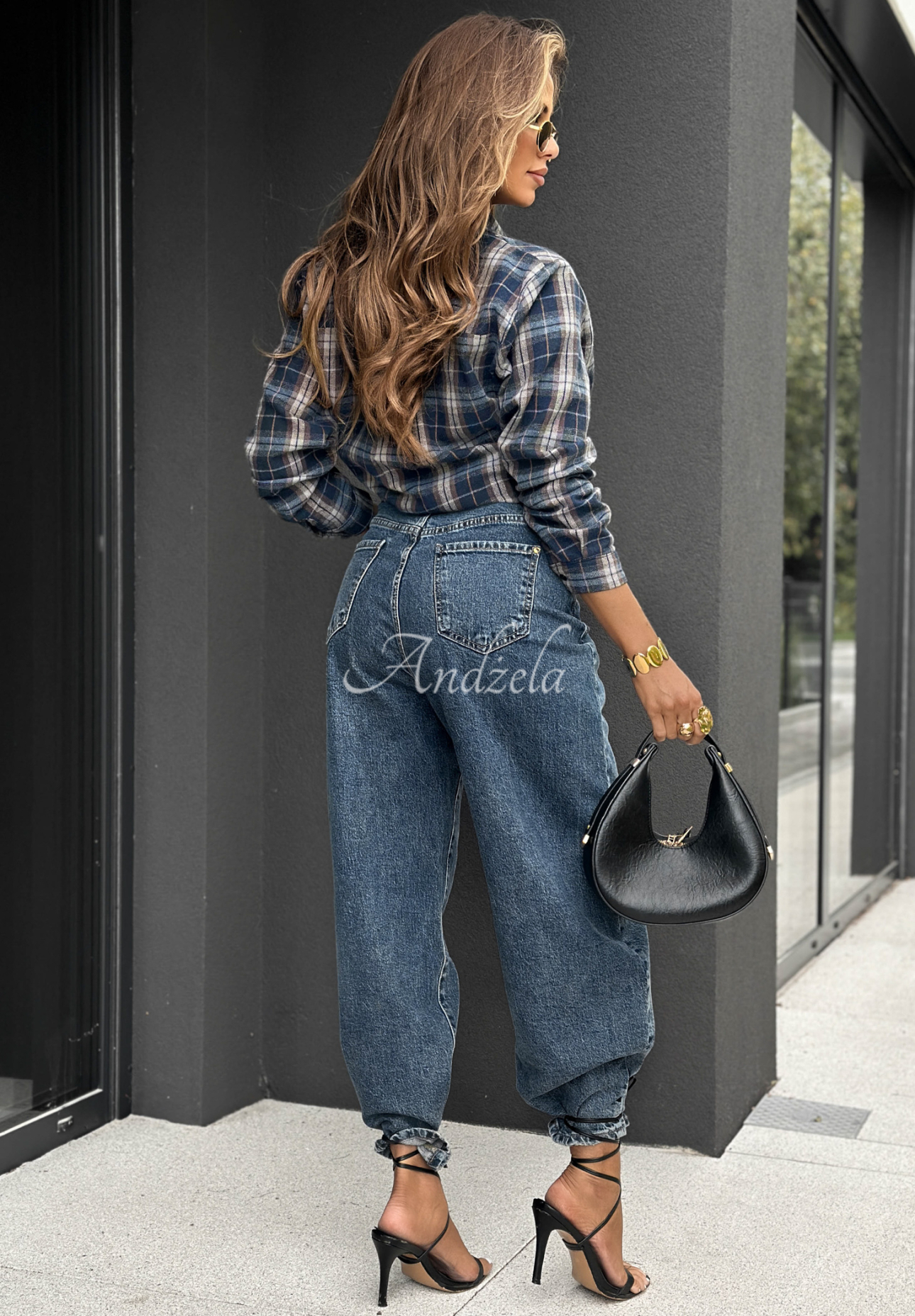 Checked Undefined Status navy blue and beige shirt