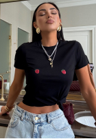 T-Shirt z nadrukiem La Milla Strawberry In Chocolate Schwarz
