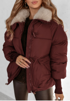 Krótka Jacke z futerkiem Hello December Burgunderrot