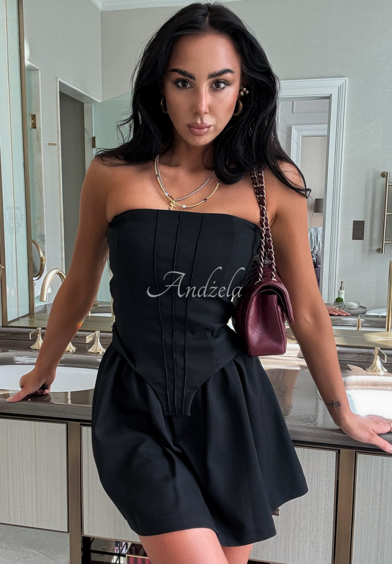 Viscose skirt-shorts La Milla Almost Said Yes black