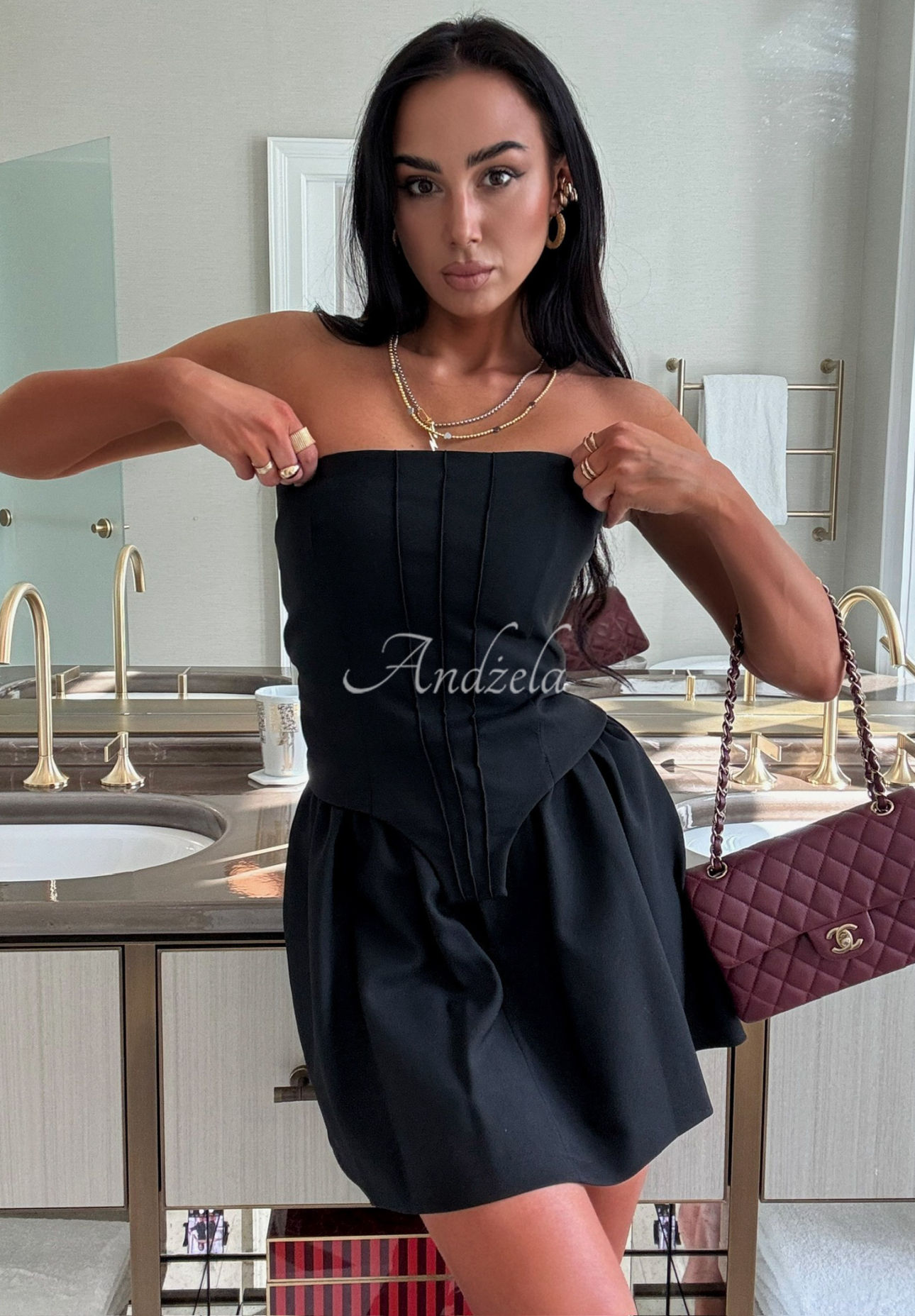 Viscose skirt-shorts La Milla Almost Said Yes black