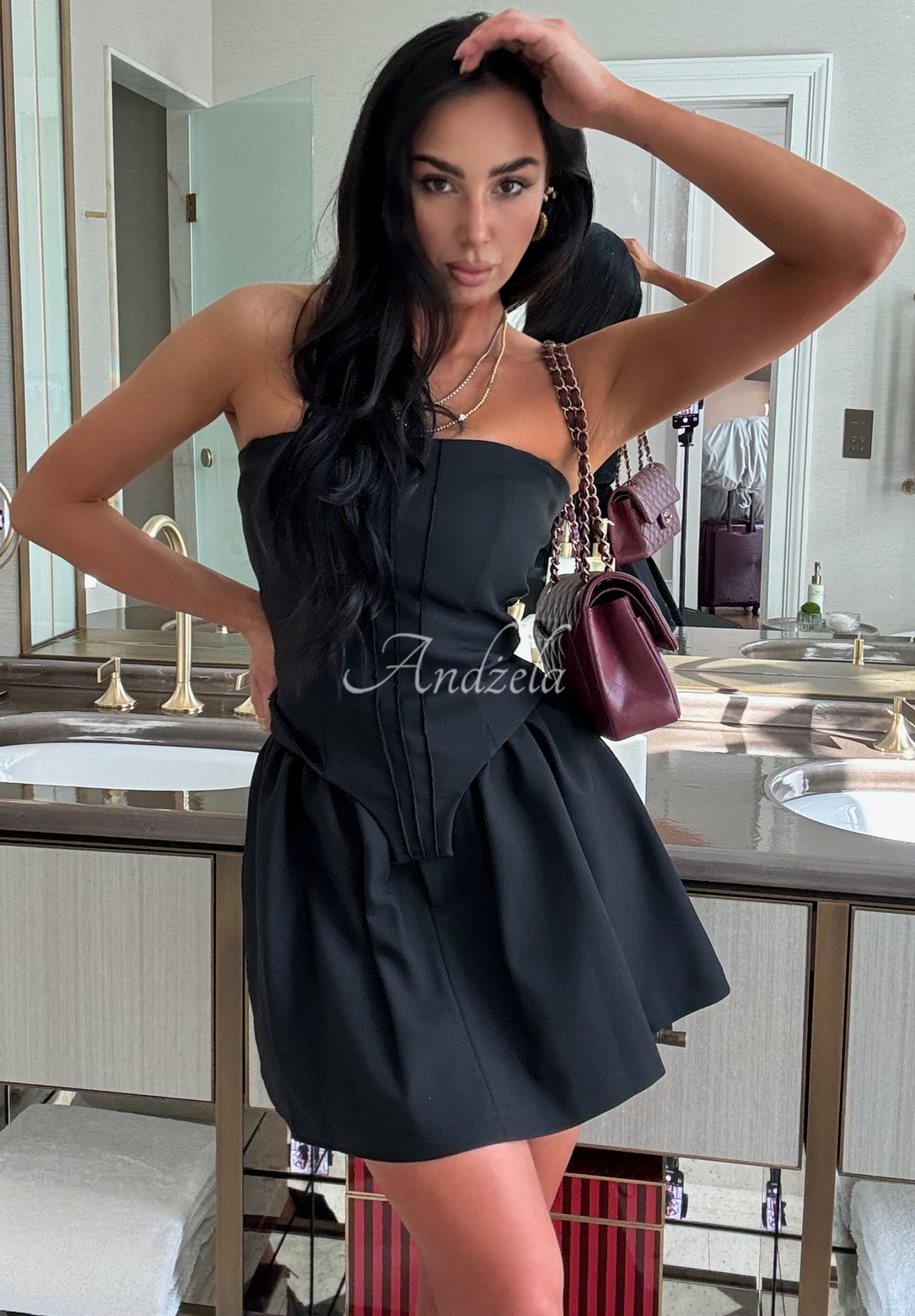 Viscose skirt-shorts La Milla Almost Said Yes black