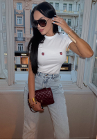 T-Shirt z nadrukiem La Milla Strawberry In Chocolate Weiß