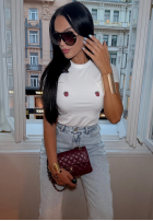 T-Shirt z nadrukiem La Milla Strawberry In Chocolate Weiß