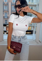 T-Shirt z nadrukiem La Milla Strawberry In Chocolate Weiß