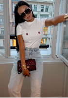 T-Shirt z nadrukiem La Milla Strawberry In Chocolate Weiß