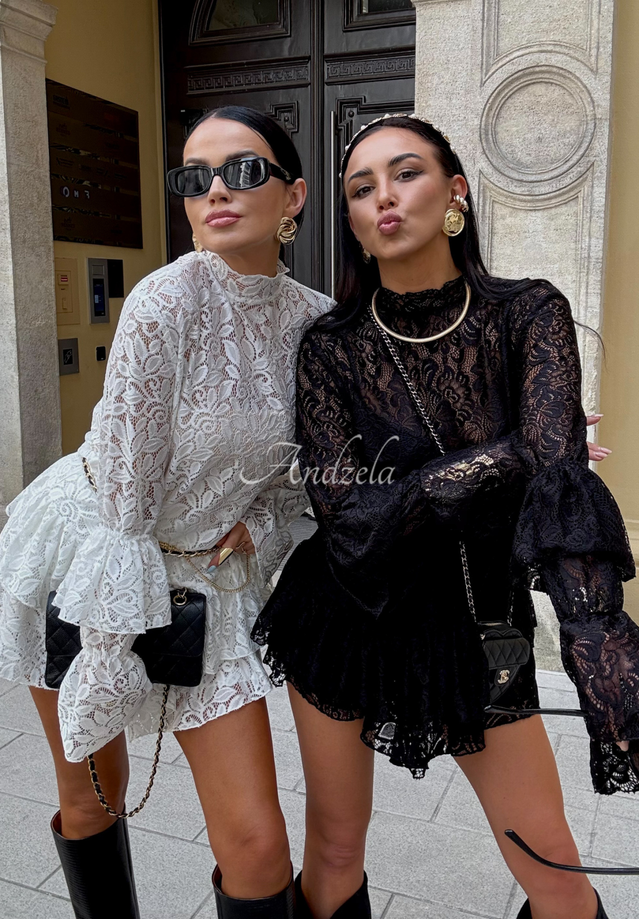 Bluse aus Viskose mit Spitze La Milla Bye Forever Schwarz