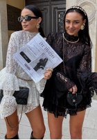 Koronkowa Bluse z falbankami La Milla Bye Forever Schwarz