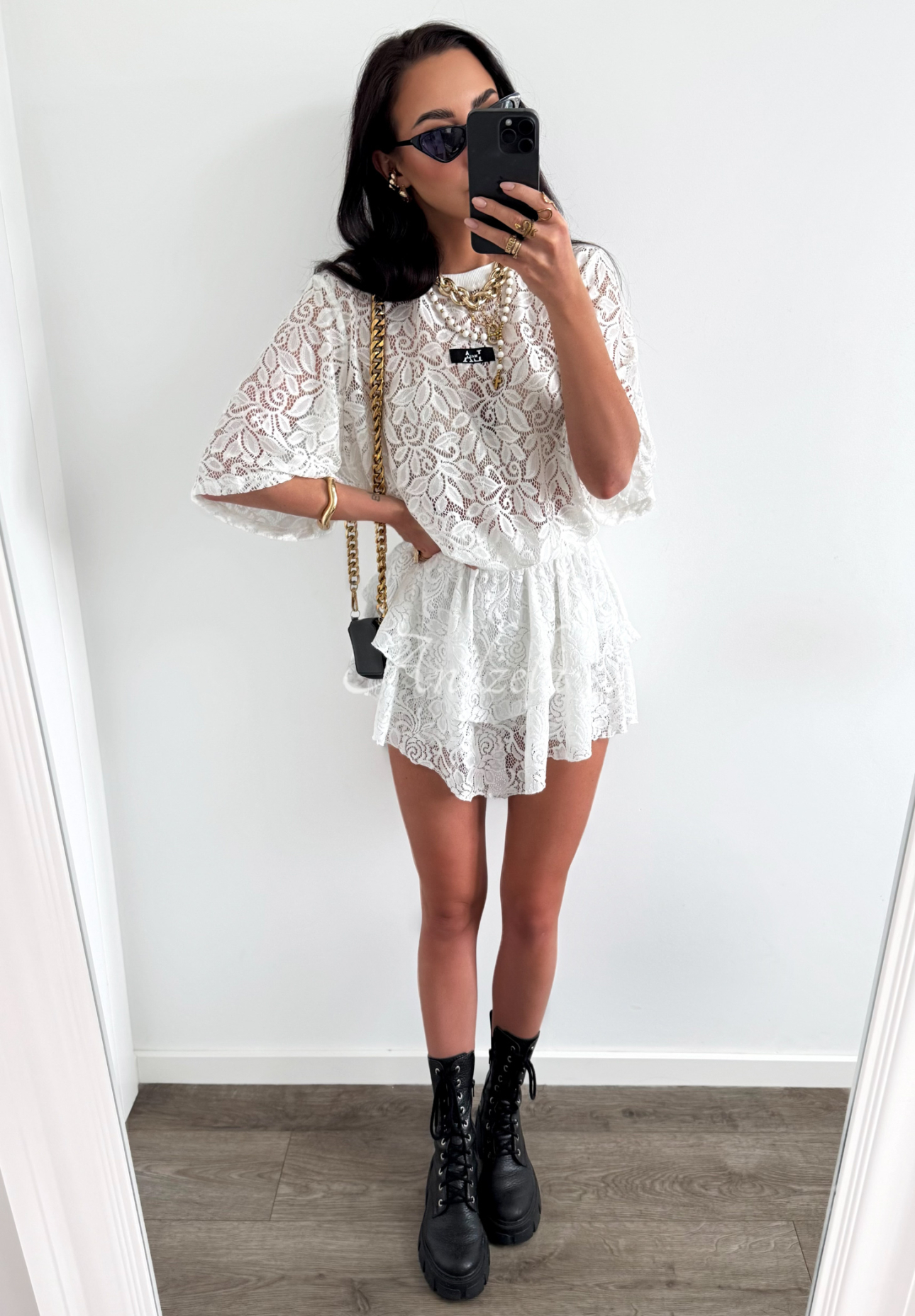 La Milla lace skirt-shorts Unseen white