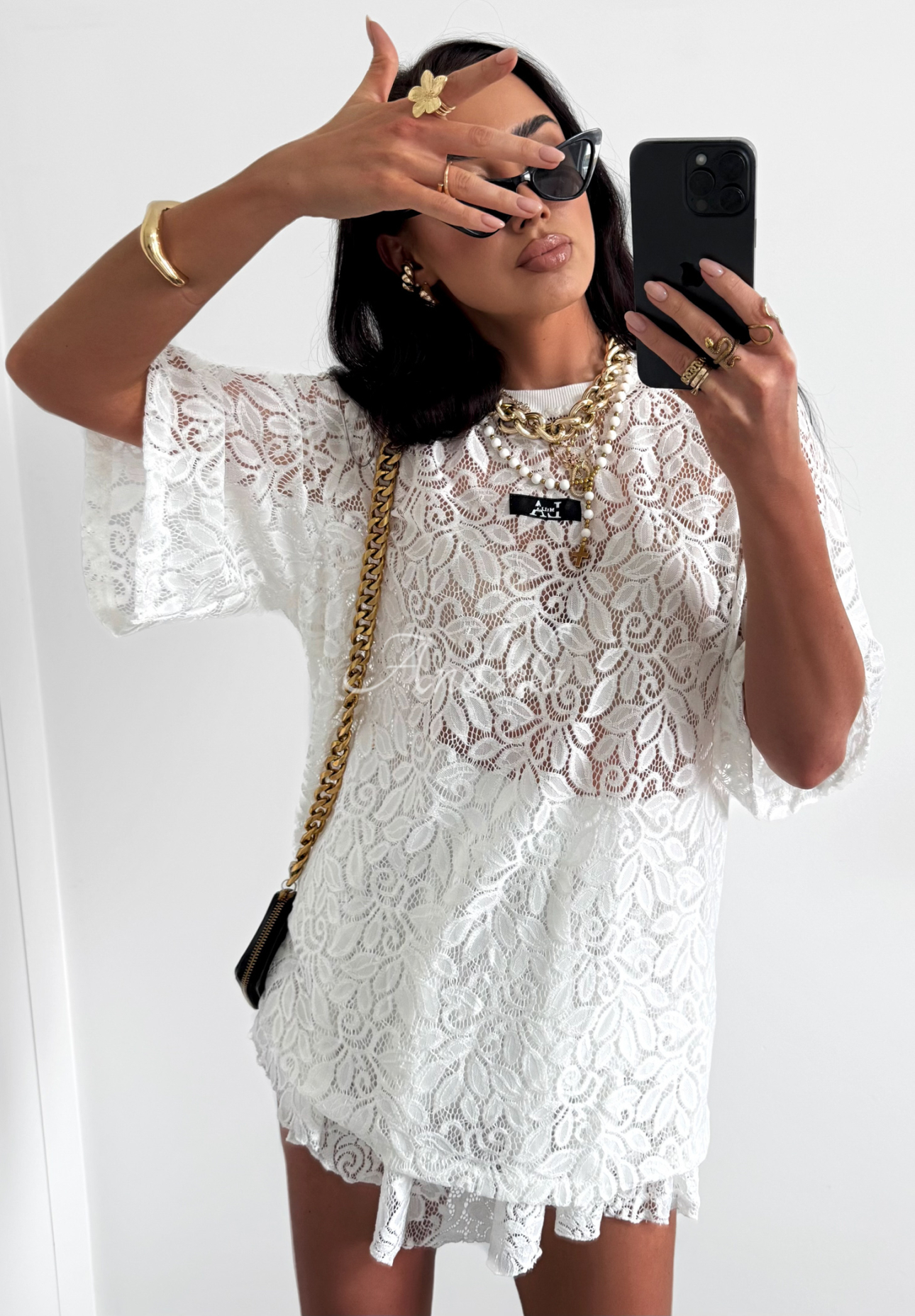 La Milla lace skirt-shorts Unseen white