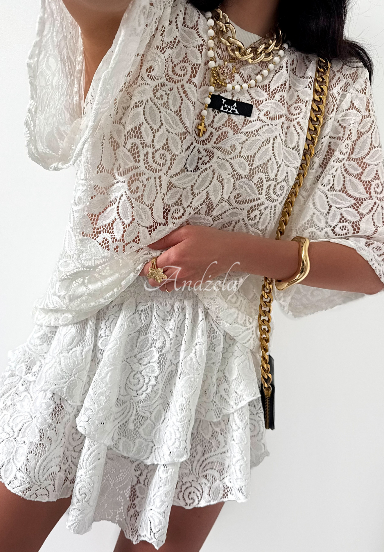 La Milla lace skirt-shorts Unseen white