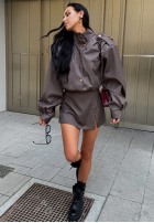 Spódnico-spodenki mini z rozcięciem La Milla Got My Attention mokka