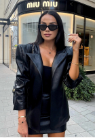 Skórzana Blazer z wiązaniem La Milla Told Him Yes Schwarz